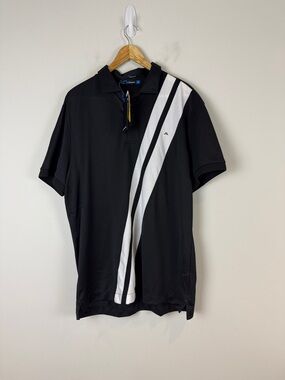J.Lindeberg Black Polo with White Stripe NWT